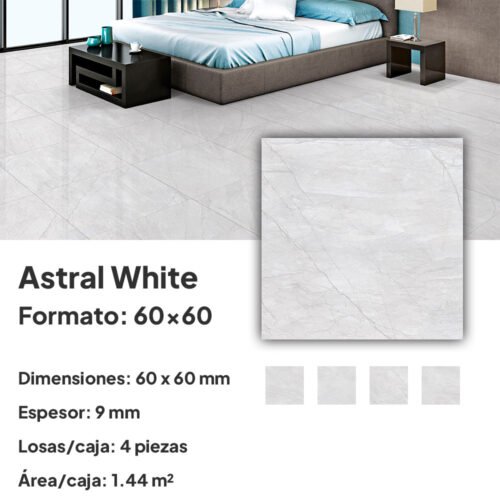 PORCELANATO 60x60 E-ASTRAL WHITE