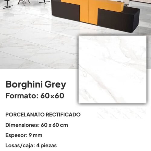 PORCELANATO 60x60 E-BORGHINI GREY