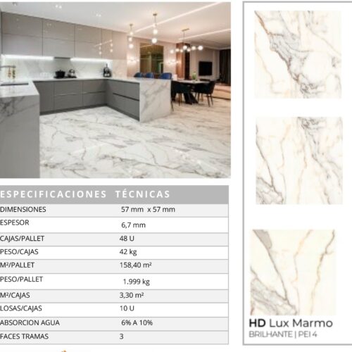 CERAMICA BRAZIL 57X57 LUX MARMO