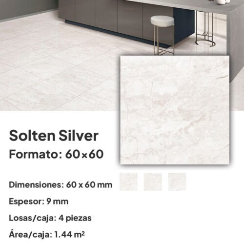 PORCELANATO 60x60 E-SOLTEN SILVER