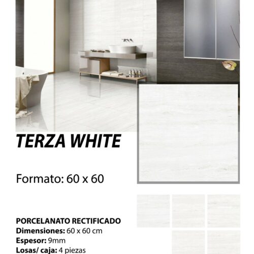 PORCELANATO 60x60 TERZA WHITE