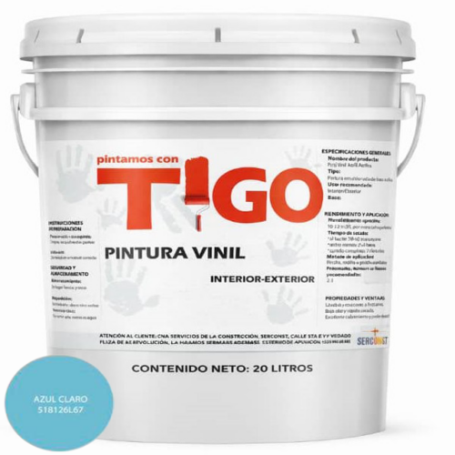 PINTURA LATEX COLOR AZUL (TIGO)