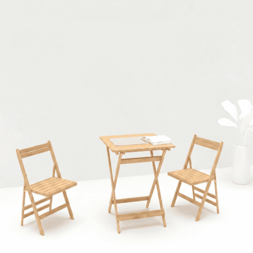 JUEGO DE MESA PLEGABLE CON 2 SILLAS
