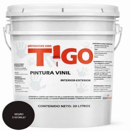 PINTURA LATEX COLOR NEGRO (TIGO)